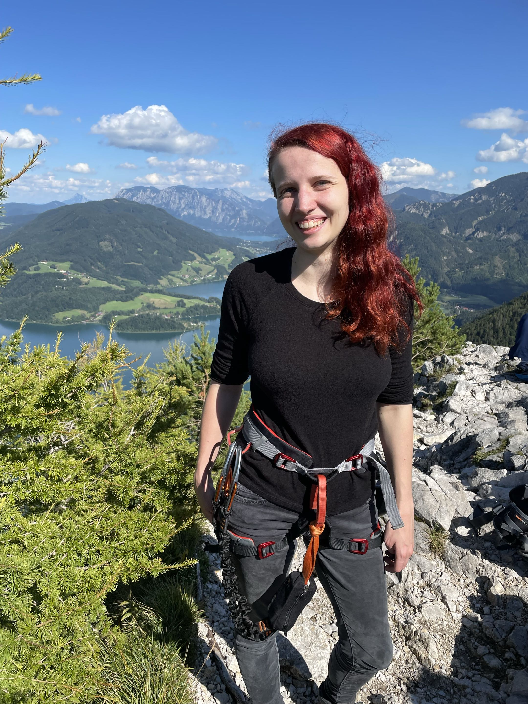 Silja climbing in the mountains