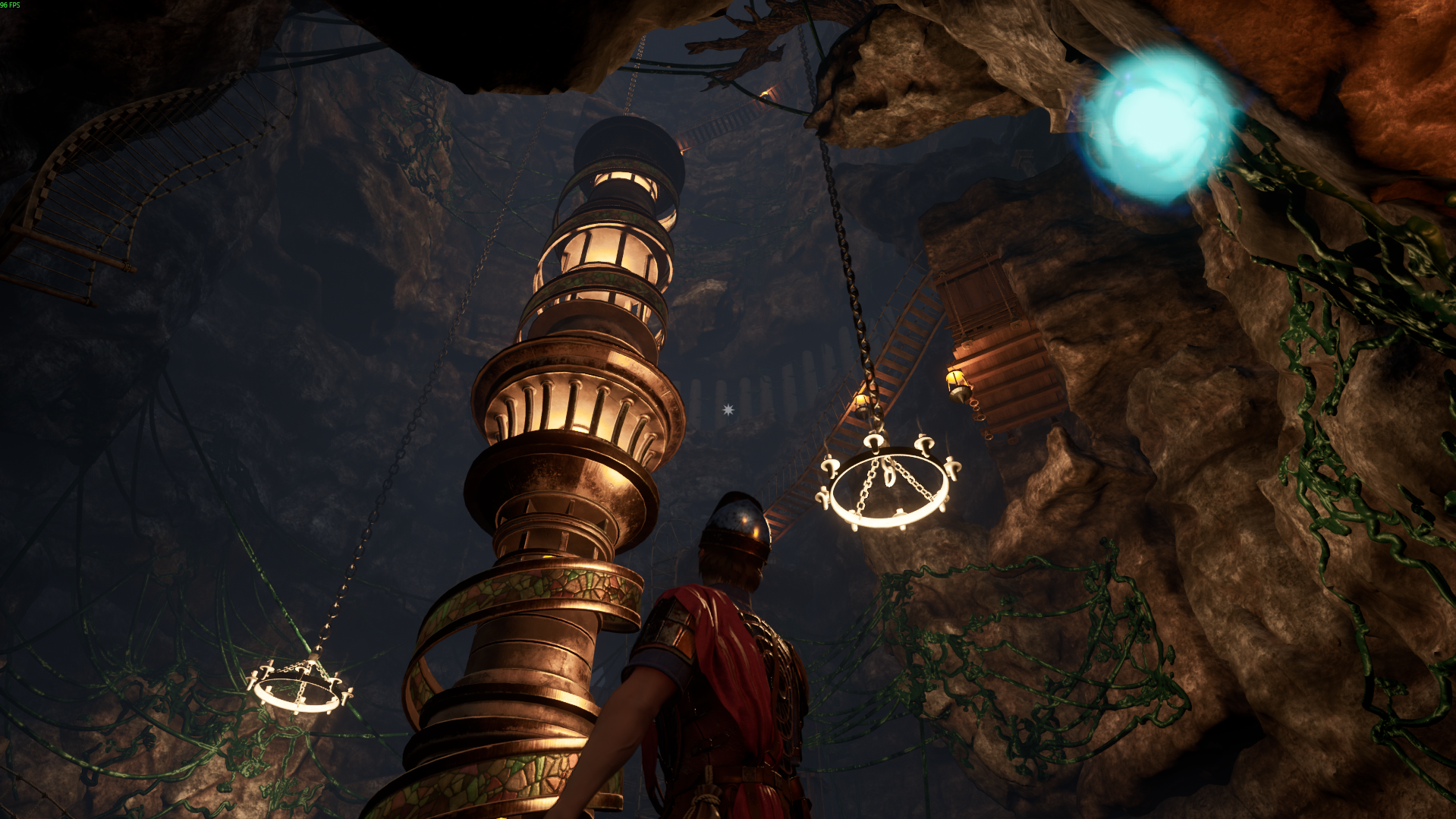 Surreal towers and a glowing spirit in Katharsi